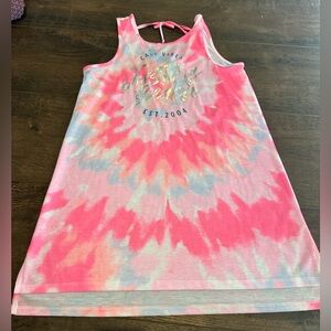 Justice Pink and White Tie-Dye Tank Top